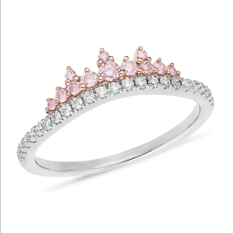 18ct White and Rose Gold PINK Diamond Ring TDW=0.17cts Pink PC1-LPC Whites = 0.16cts G/Si