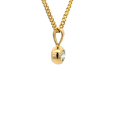 18ct Yellow Gold Bezel Set Diamond Pendant Chains sold separately. TDW=0.17ct J/Si