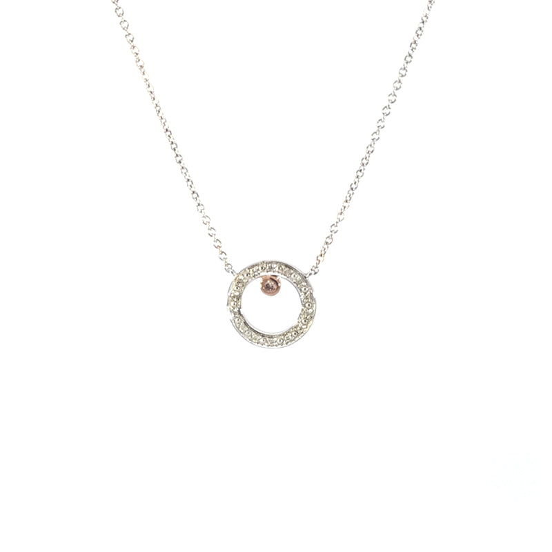 PINK CAVIAR - 9ct White and Rose Gold Pendant