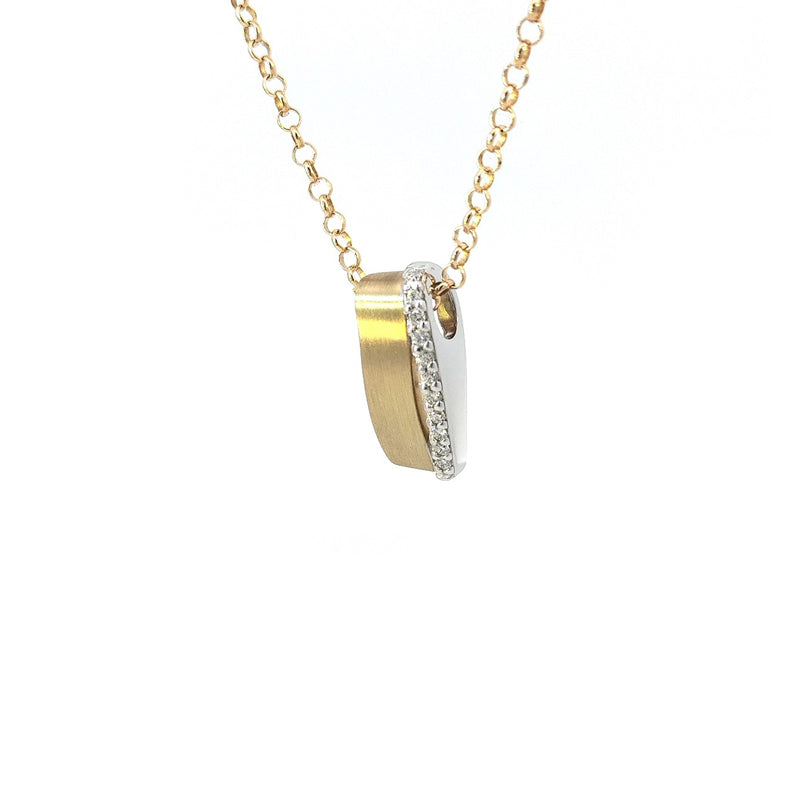 18ct Yellow Gold Diamond Set Slider Pendant Only TDW = 0.132cts G/Si Chain sold separately.