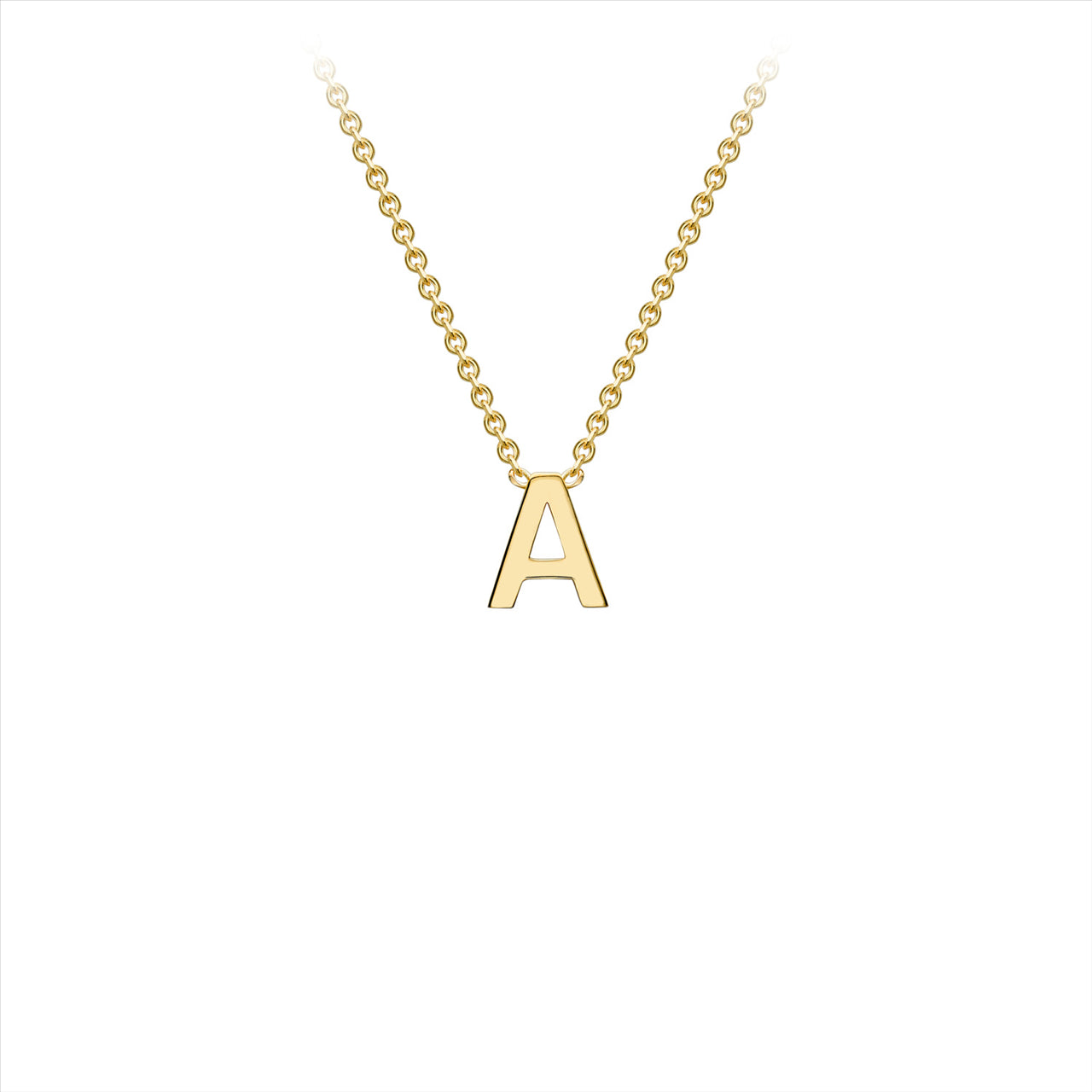 9ct Yellow Gold Initial 'A' and Necklace 38+5cm