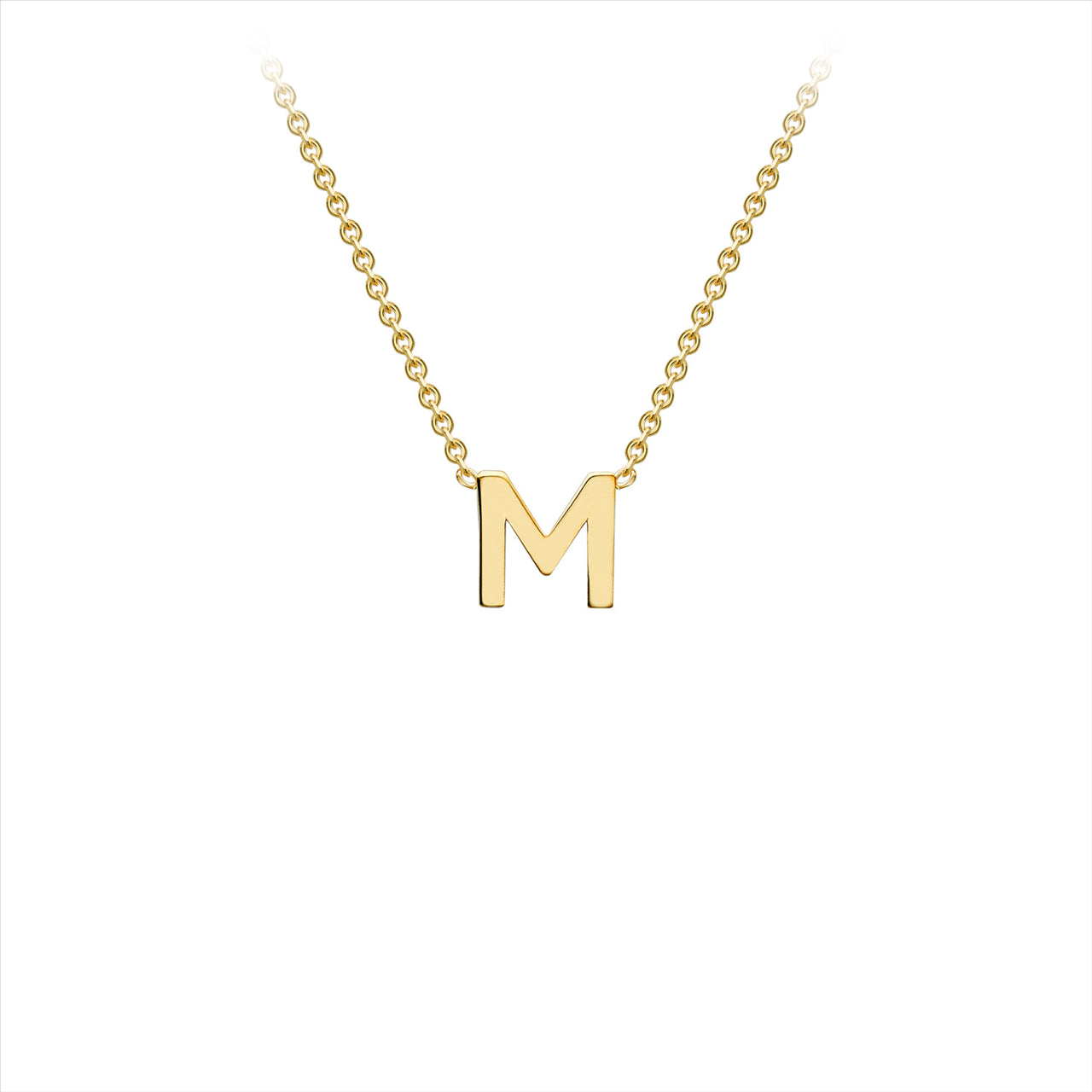 9ct Yellow Gold Initial 'M' and Necklace 38+5cm