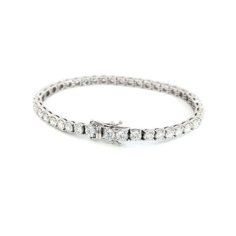 Bracelet tennis en or blanc 18 carats avec diamants naturels de 17 cm