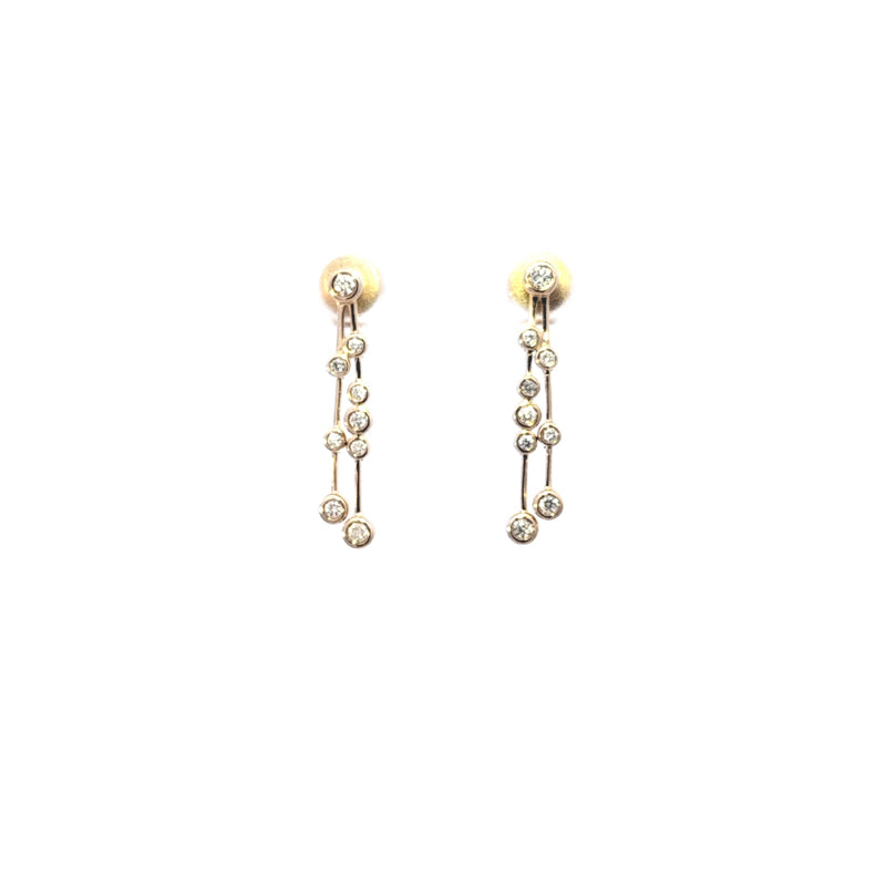 9ct Yellow Gold Diamond Set Earrings TDW = 0.31ct H-I/Si3