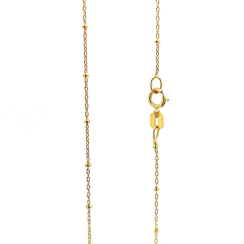 18ct Yellow Gold Cable + Ball Chain Necklace 45cm 1.7g