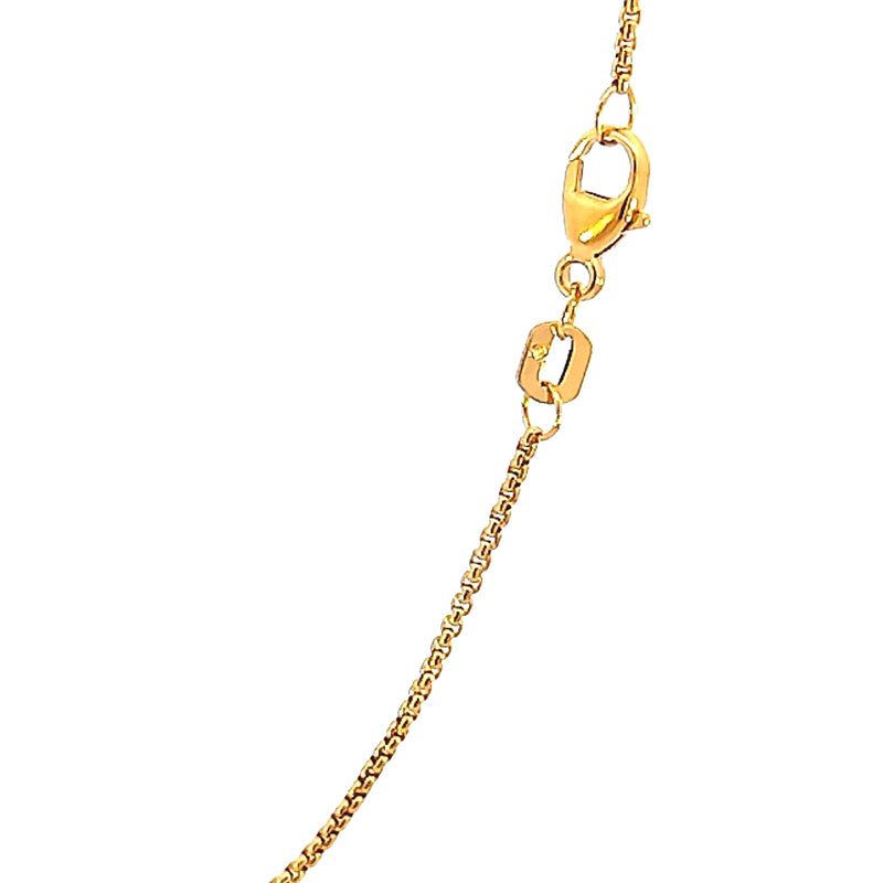 18ct Yellow Gold 1mm Round Box Chain Necklace 45cm 4.6g