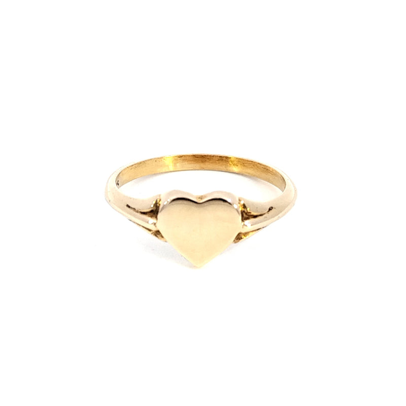 9ct Yellow Gold Heart Engravable Signet Ring