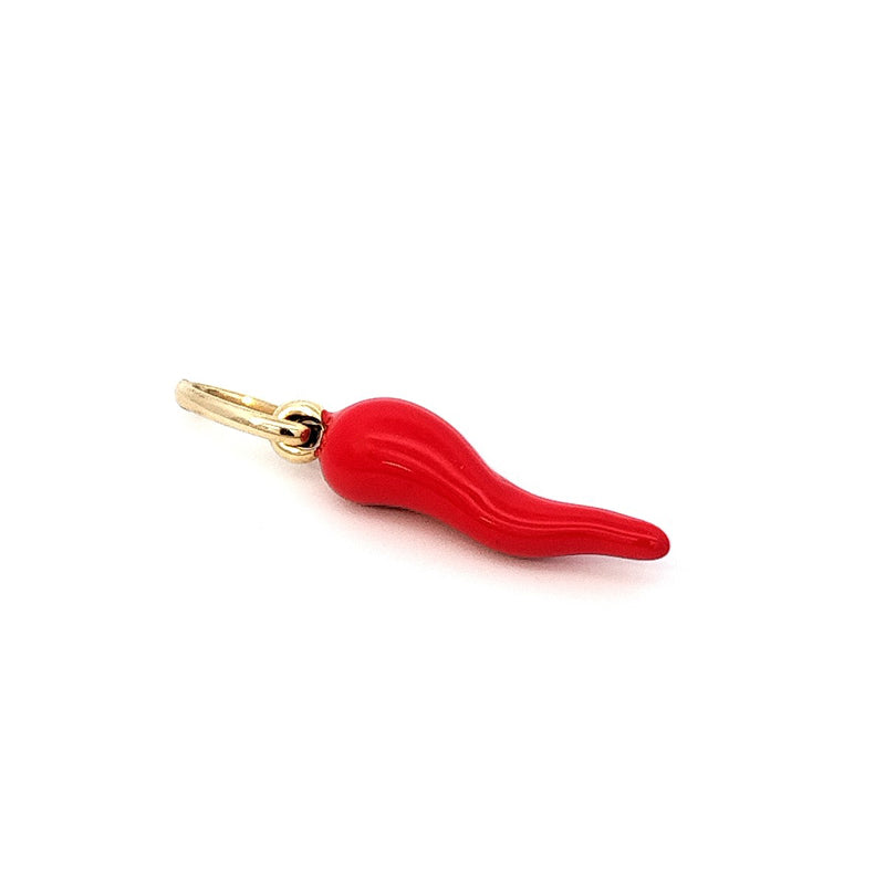 9ct Gold Red Enamelled Chilli - Pendant Only Chilli measure 17mm + Jump Ring and Bail Chains Available Separately