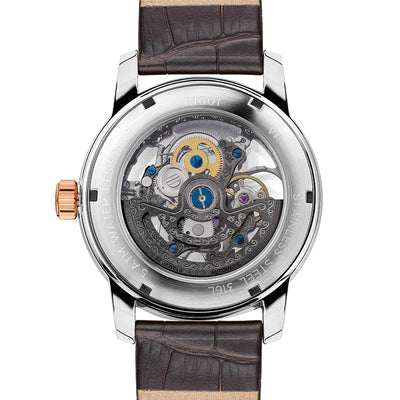 Ingersoll The Baldwin Automatic Rose Gold Skeleton Watch with Brown Strap