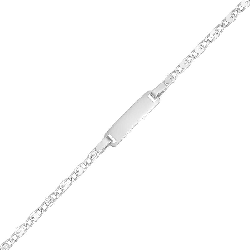 Sterling Silver Baby ID 15cm Bracelet with Engravable Plate