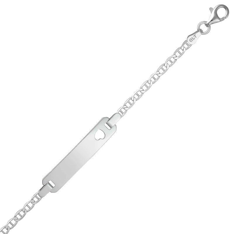 Braccialetto identificativo per neonati con maglie ad ancora in argento sterling, 14 cm