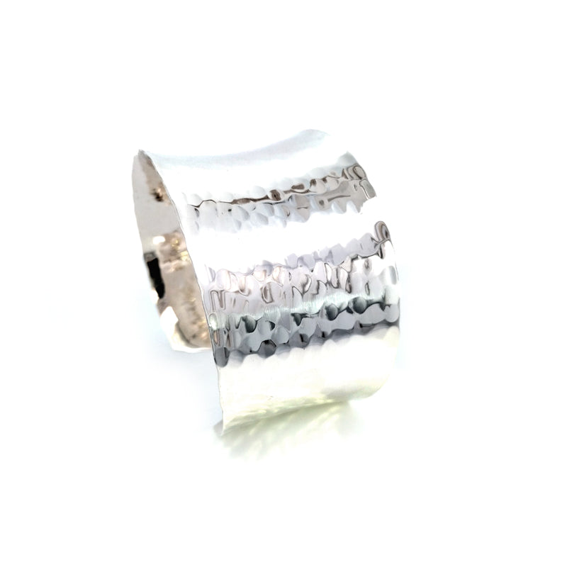 40mm Wide Sterling Silver Hammertone Cuff