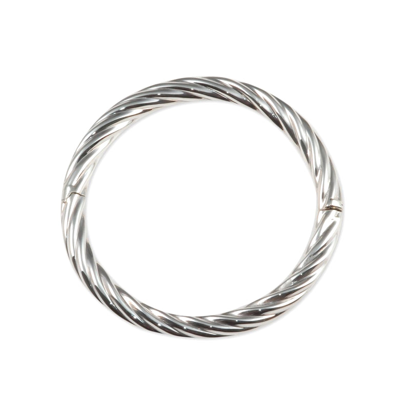 Sterling Silver 9x60mm Twist Hinged Bangle