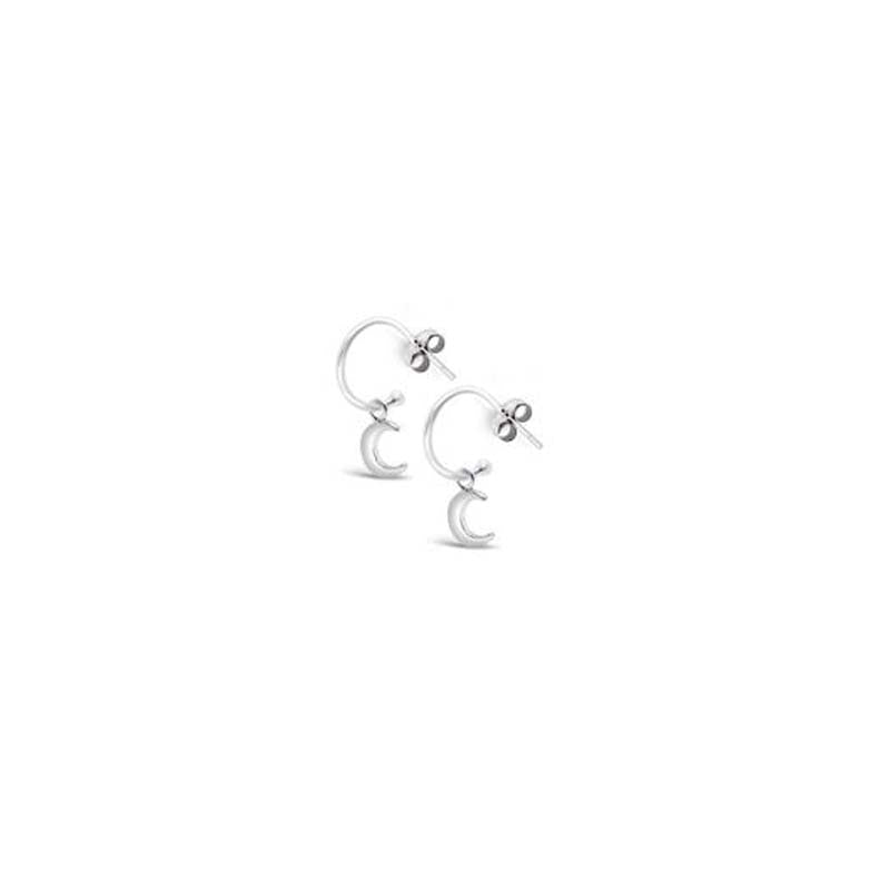 Orecchini a cerchio in argento Sterling con luna