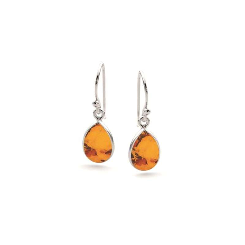 Boucles d'oreilles en argent sterling et ambre