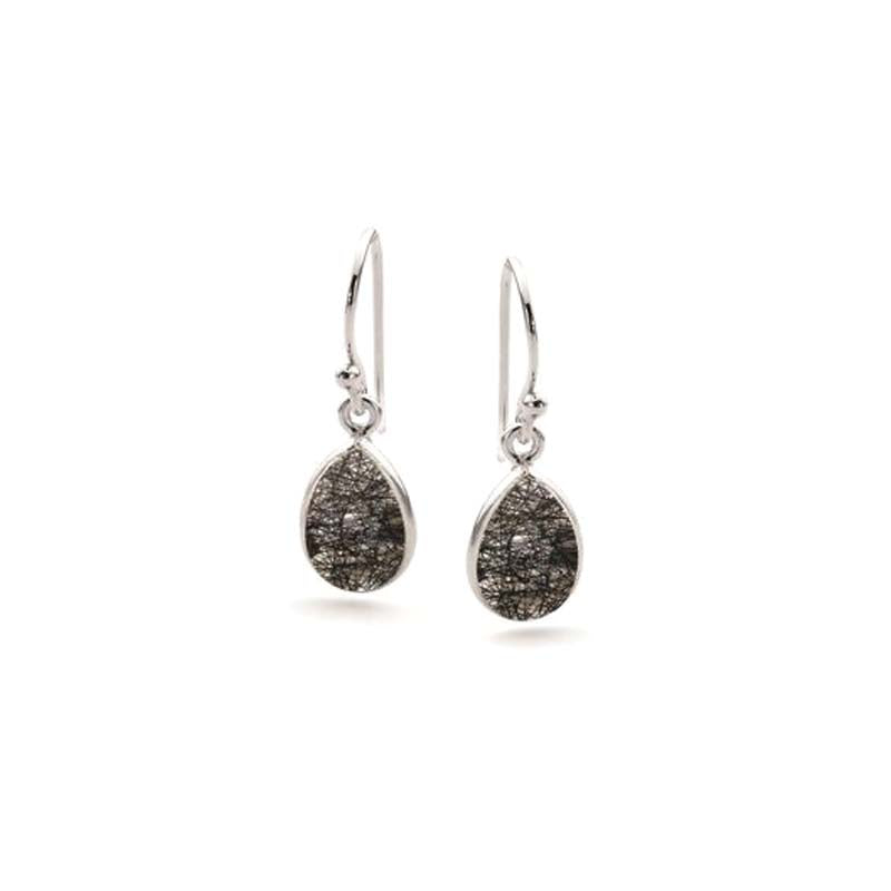 Sterling Silver Tourmalated Quartz Drop Earrings