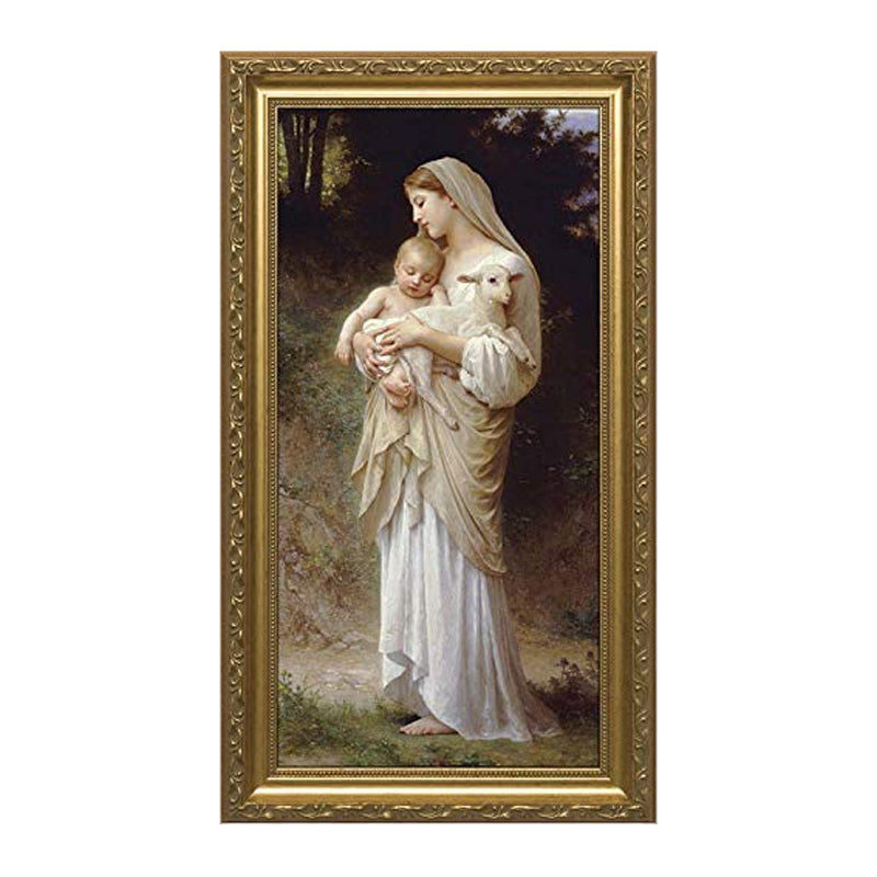 L'Innocence by Bouguereau, Gold coloured Frame 8 x16in