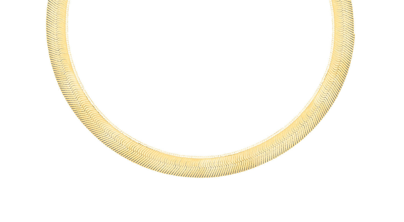 Collana a spina di pesce in oro giallo 9K 41cm 