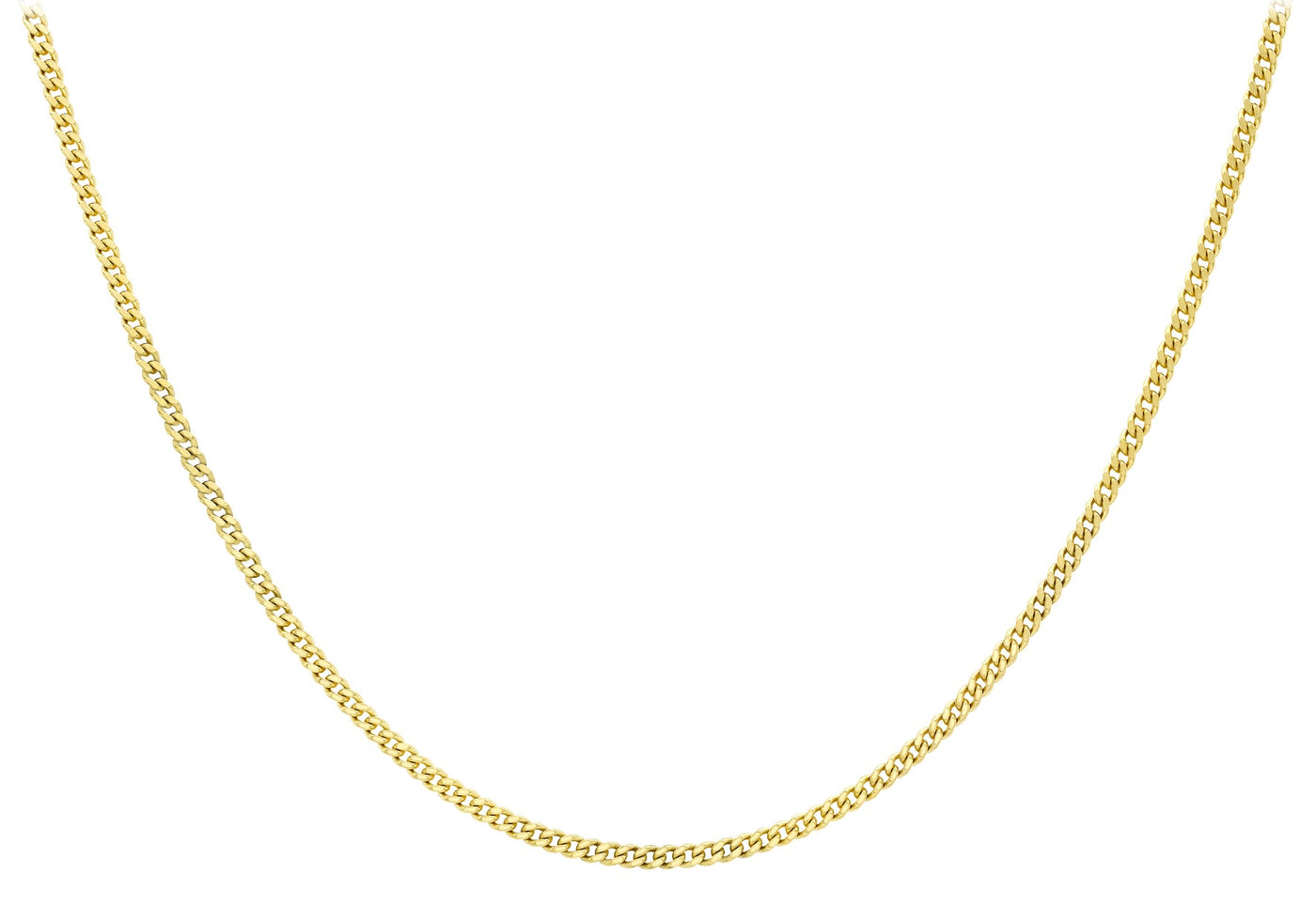 9K Yellow Gold 30 Diamond Cut Adjustable Curb Chain 41cm-46cm