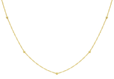 9K Yellow Gold Solid Ball Twist Necklace 45cm