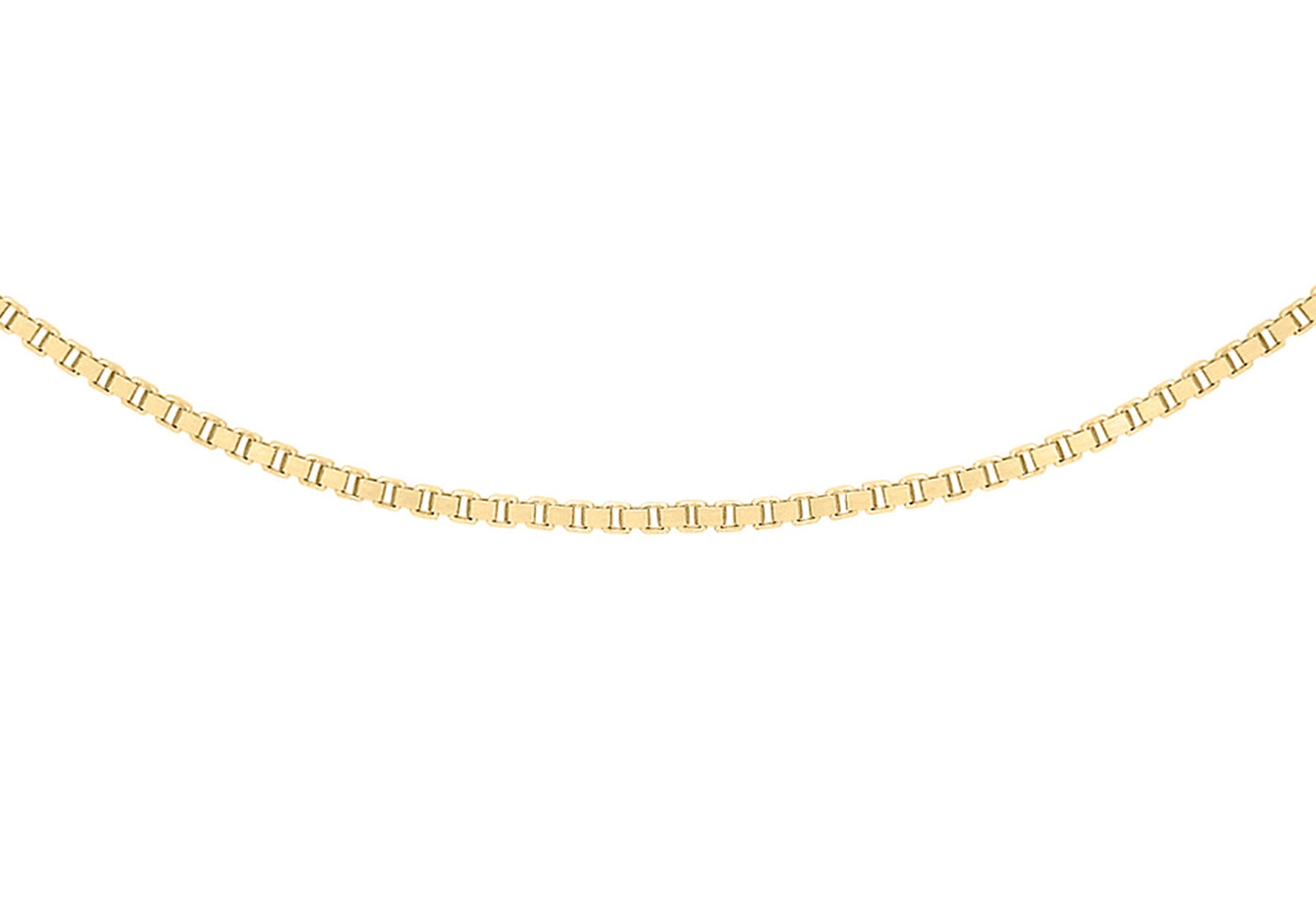 9K Yellow Gold Solid Venetian Box Chain 40-45cm