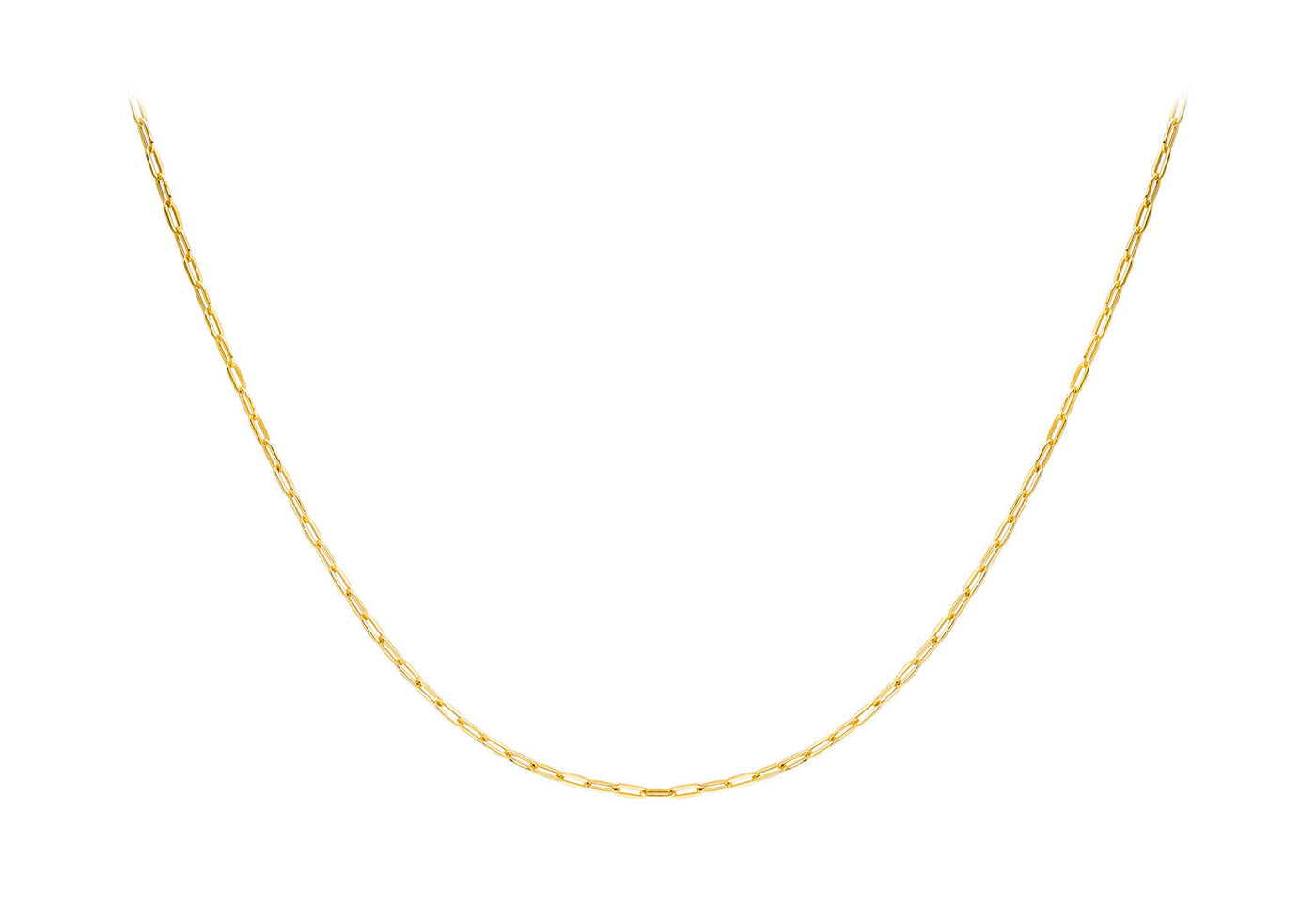 9K Yellow Gold Paper Chain Necklace 50 cm