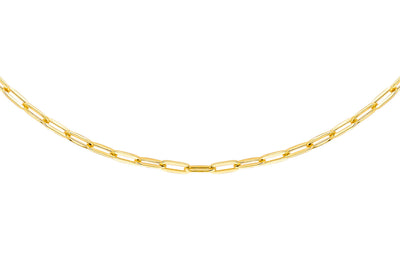 9K Yellow Gold Paper Chain Necklace 50 cm