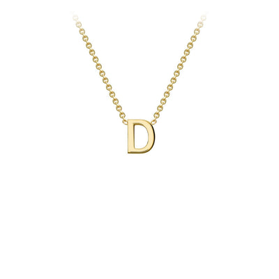 9K Yellow Gold 'D' Initial Adjustable Letter Necklace 38/43cm