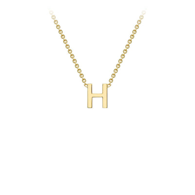 Collier ajustable en or jaune 9 carats avec initiale « H » 38/43 cm