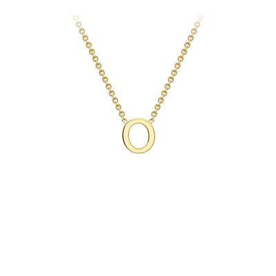 9K Yellow Gold 'O' Initial Adjustable Letter Necklace 38/43cm