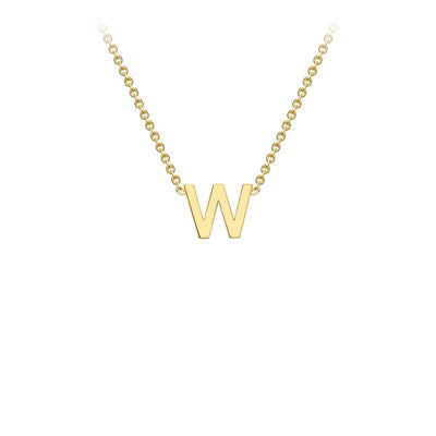 Collana regolabile con iniziale "W" in oro giallo 9K, 38/43 cm