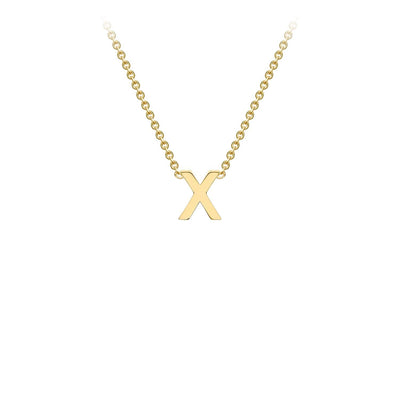 Collana regolabile con iniziale "X" in oro giallo 9K, 38/43 cm