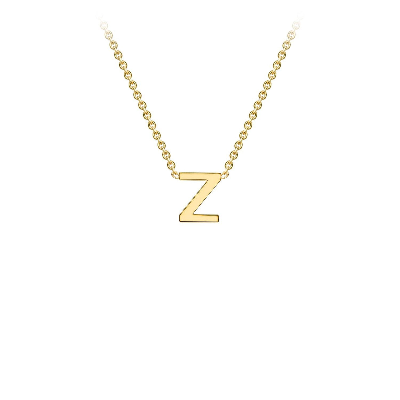 Collier ajustable en or jaune 9 carats avec initiale « Z » 38/43 cm