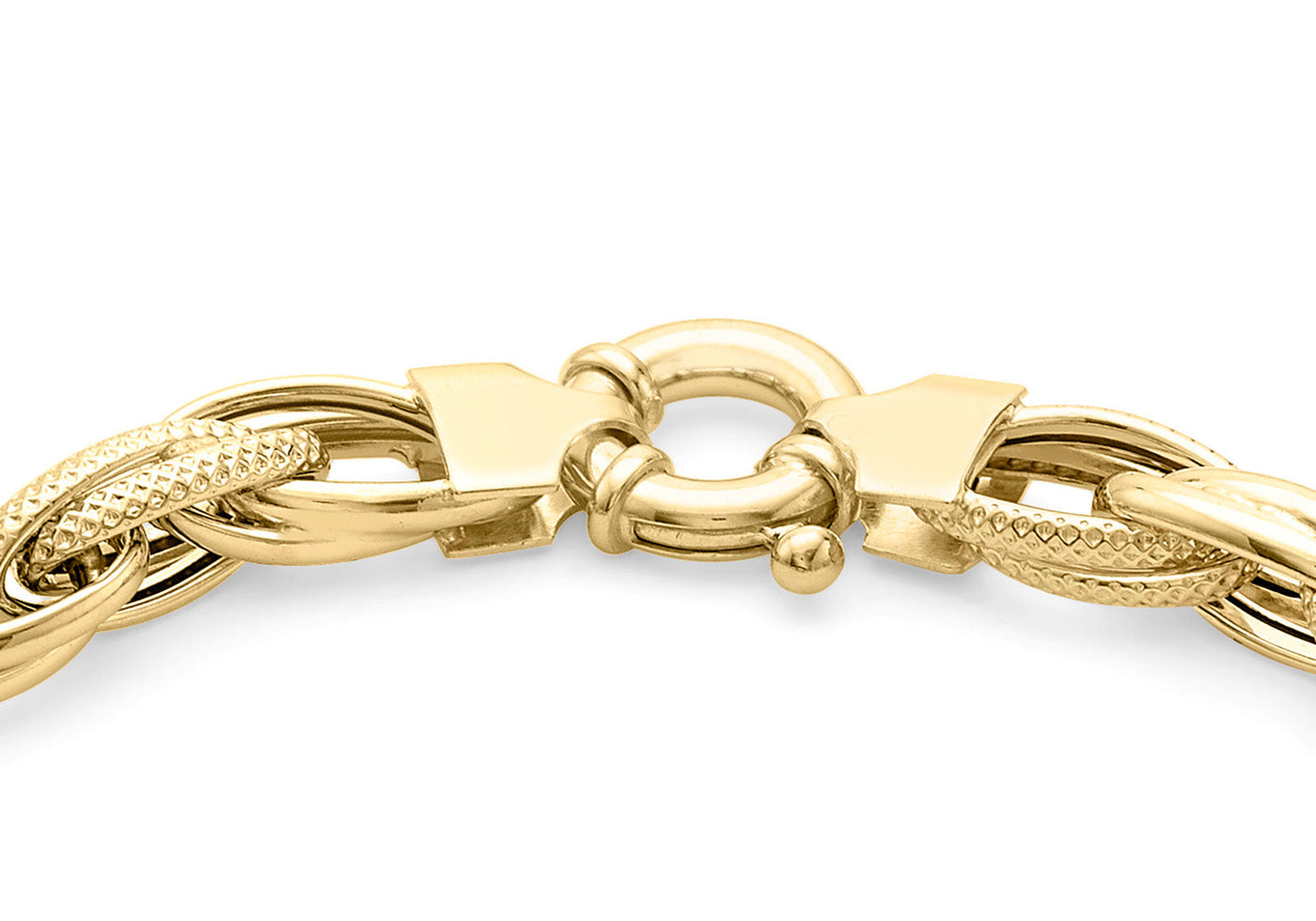 9K Yellow Gold Chain Link Bracelet 18.5 cm