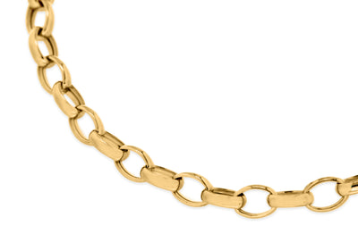 Bracciale Belcher ovale in oro giallo 9K 19 cm 