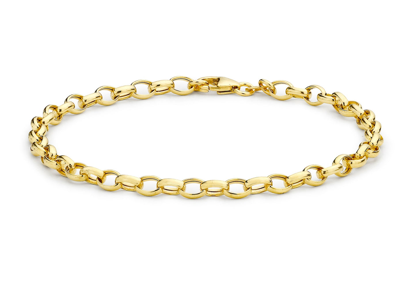 Bracciale Belcher ovale in oro giallo 9K 19 cm 