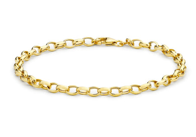 Bracciale Belcher ovale in oro giallo 9K 19 cm 