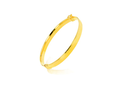 Bracciale rigido in oro giallo 9K lucido con cerniera 60 mm