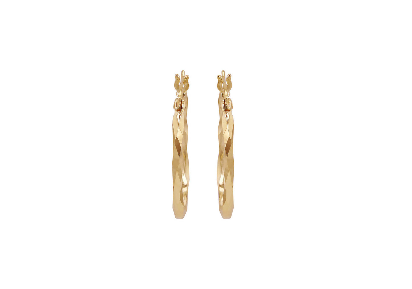 9K Yellow Gold Twist Oval Earrings