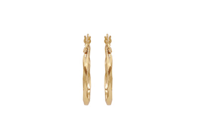 9K Yellow Gold Twist Oval Earrings