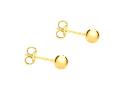 Boucles d'oreilles à tige en or jaune 9 carats avec boule de 5 mm