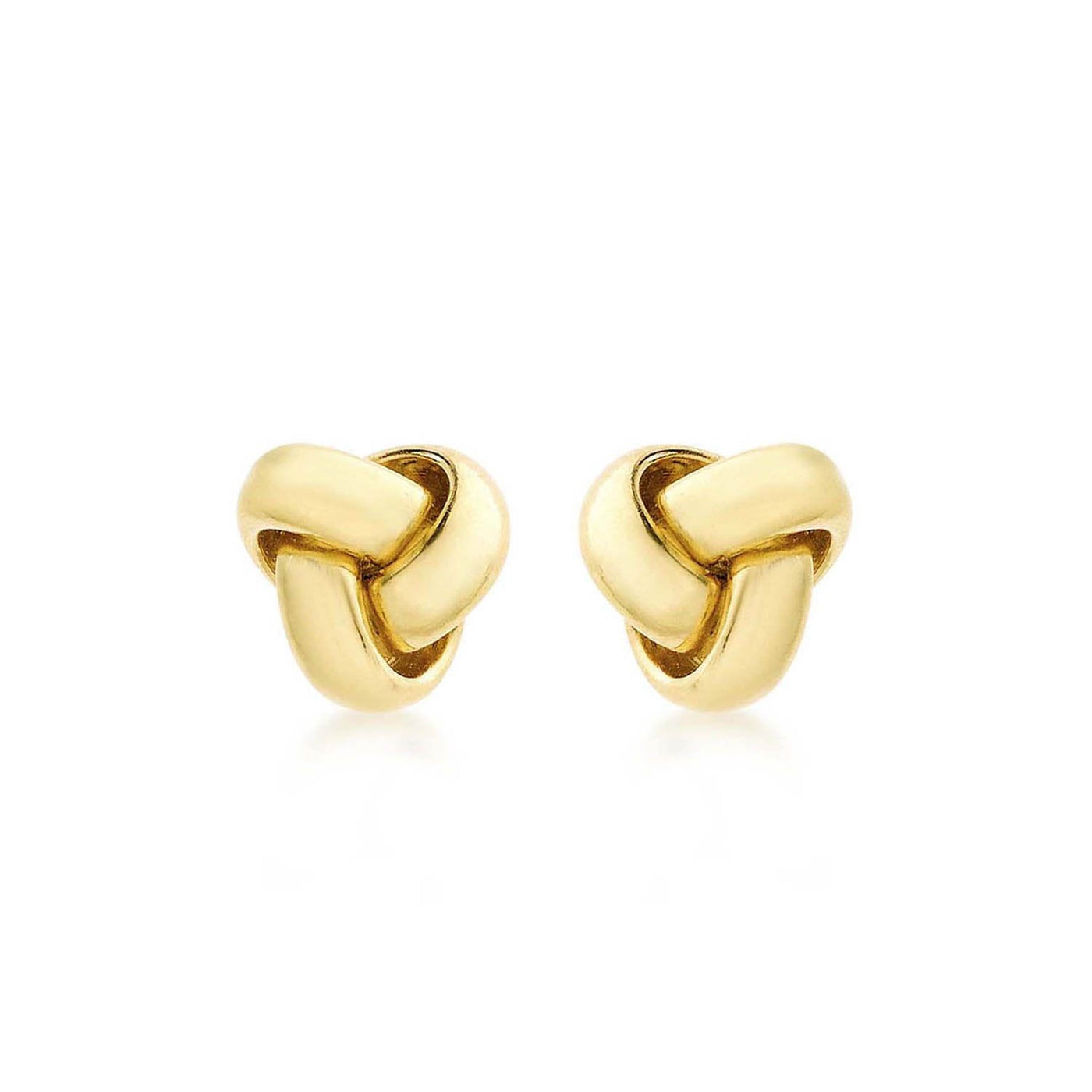 Boucles d'oreilles à tige en or jaune 9 carats avec nœud de 8 mm