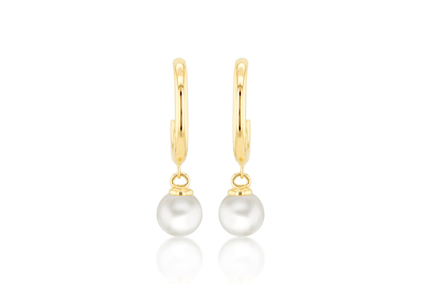 Boucles d'oreilles pendantes en or jaune 9 carats avec perles d'eau douce