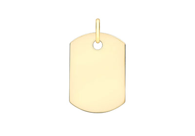 9K Yellow Gold Small Dog Tag Pendant