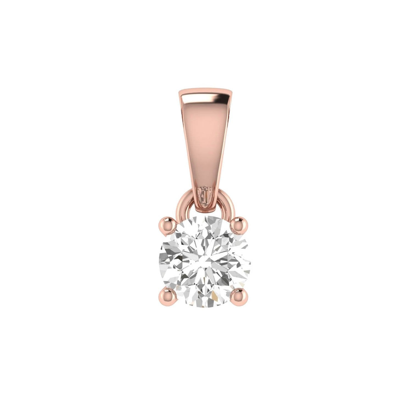 Diamond Solitaire Pendant with 0.25ct Diamonds in 18K Rose Gold - 18RCP25