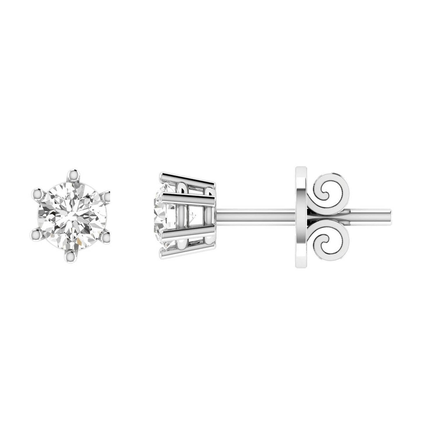 Diamond Stud Earrings with 0.80ct Diamonds in 18K White Gold - 18W6CE80