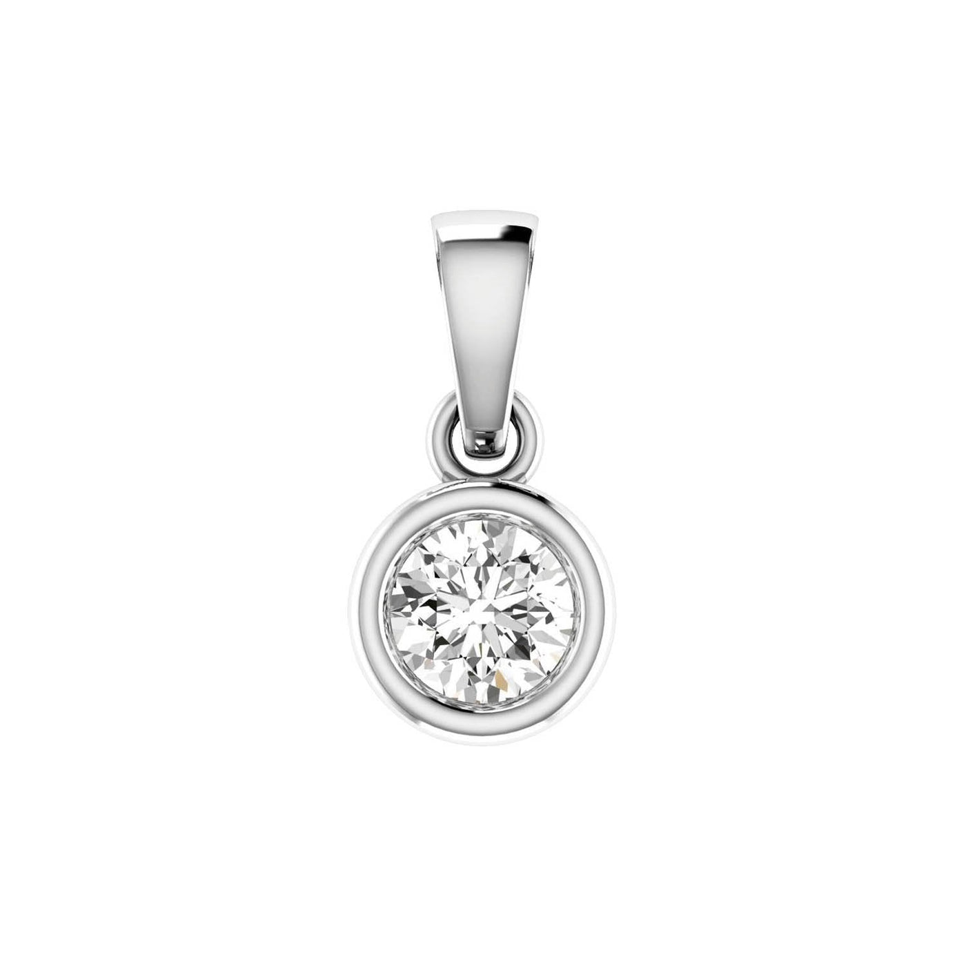 Ciondolo solitario con diamanti da 0,40 ct in oro bianco 18 carati - 18WBP40