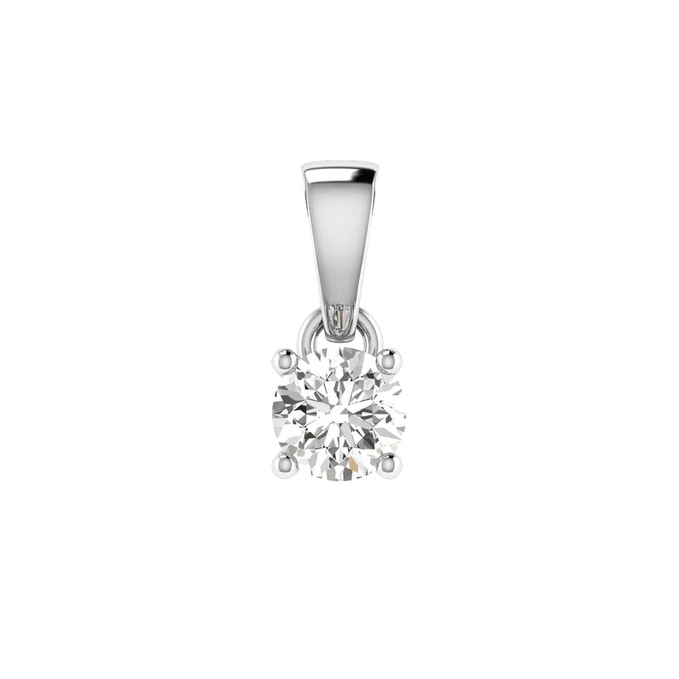 Ciondolo solitario con diamanti da 0,25 ct in oro bianco 18 carati - 18WCP25