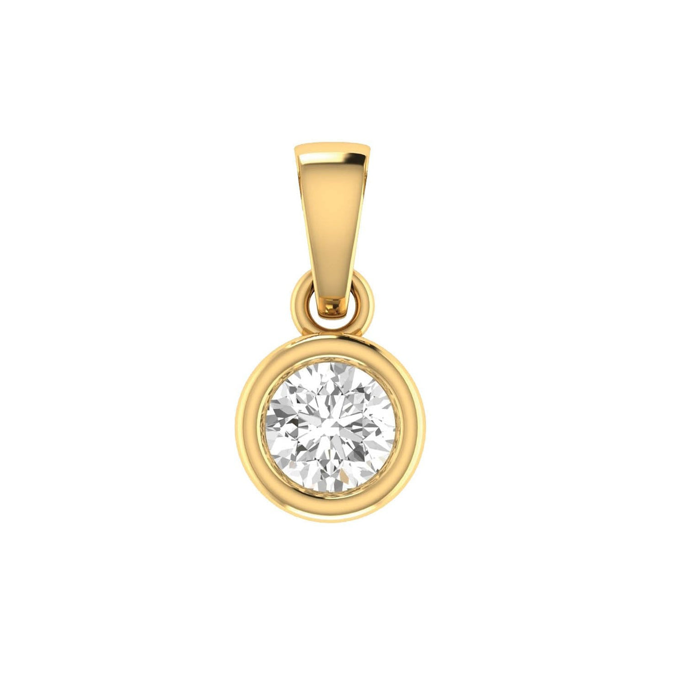 Diamond Solitaire Pendant with 0.25ct Diamonds in 18K Yellow Gold - 18YBP25