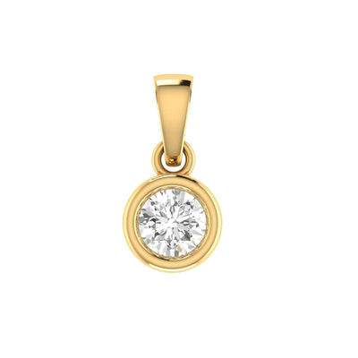 Diamond Solitaire Pendant with 0.30ct Diamonds in 18K Yellow Gold - 18YBP30